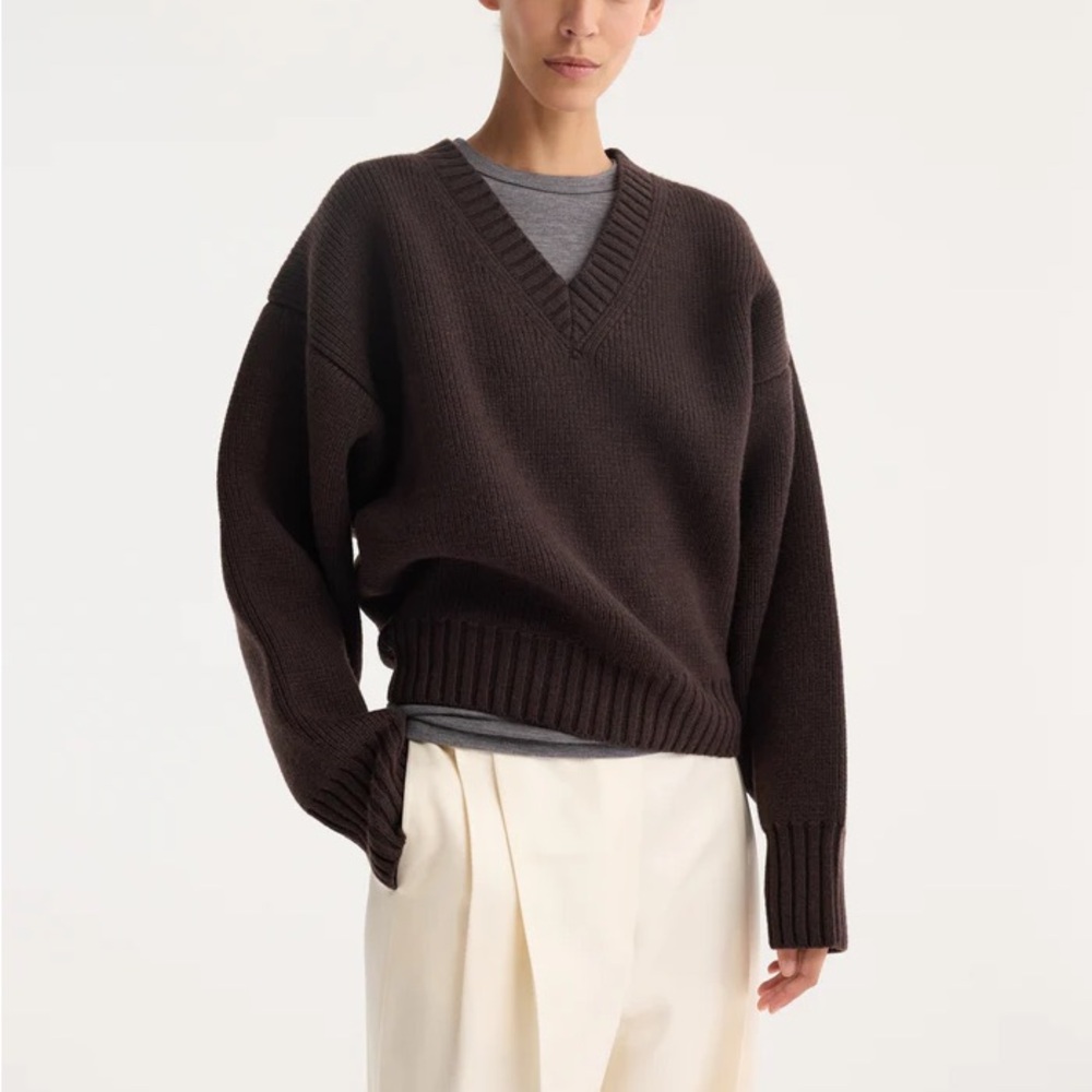 NEW WITH TAGS! Rohe V Neck Brown Sweater